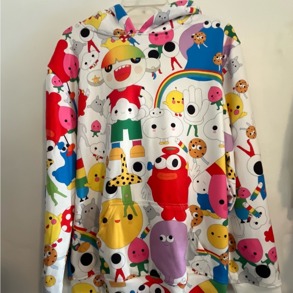 J Balvin x Friends with you colorful hoodie size L